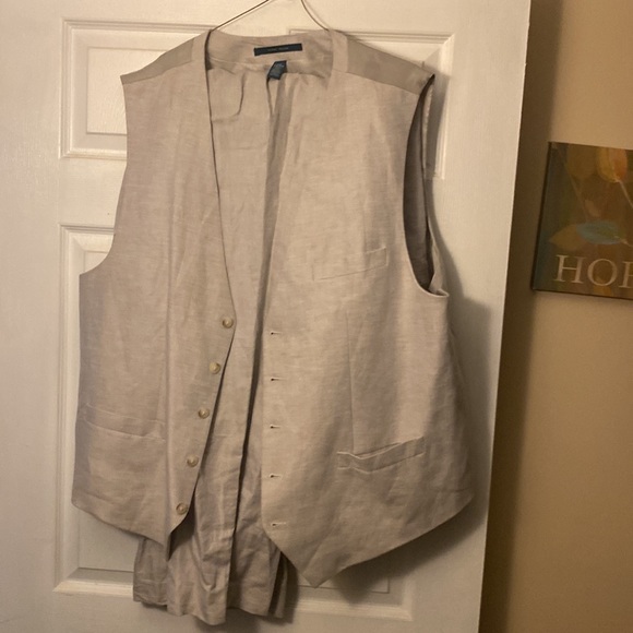 Perry Ellis vest and pants set 2xl tall pants 44x36 this is a Linen set - Picture 6 of 6